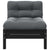 Garden Middle Sofa with Cushions Black Solid Pinewood
