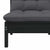 Garden Middle Sofa with Cushions Black Solid Pinewood