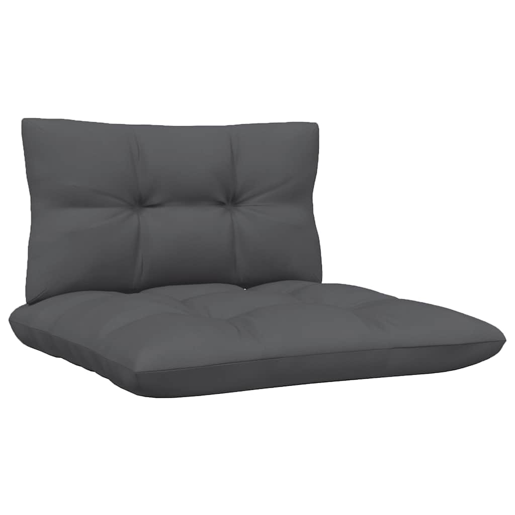 Garden Middle Sofa with Cushions Black Solid Pinewood