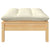 Garden Footstool with Cream Cushion Solid Pinewood