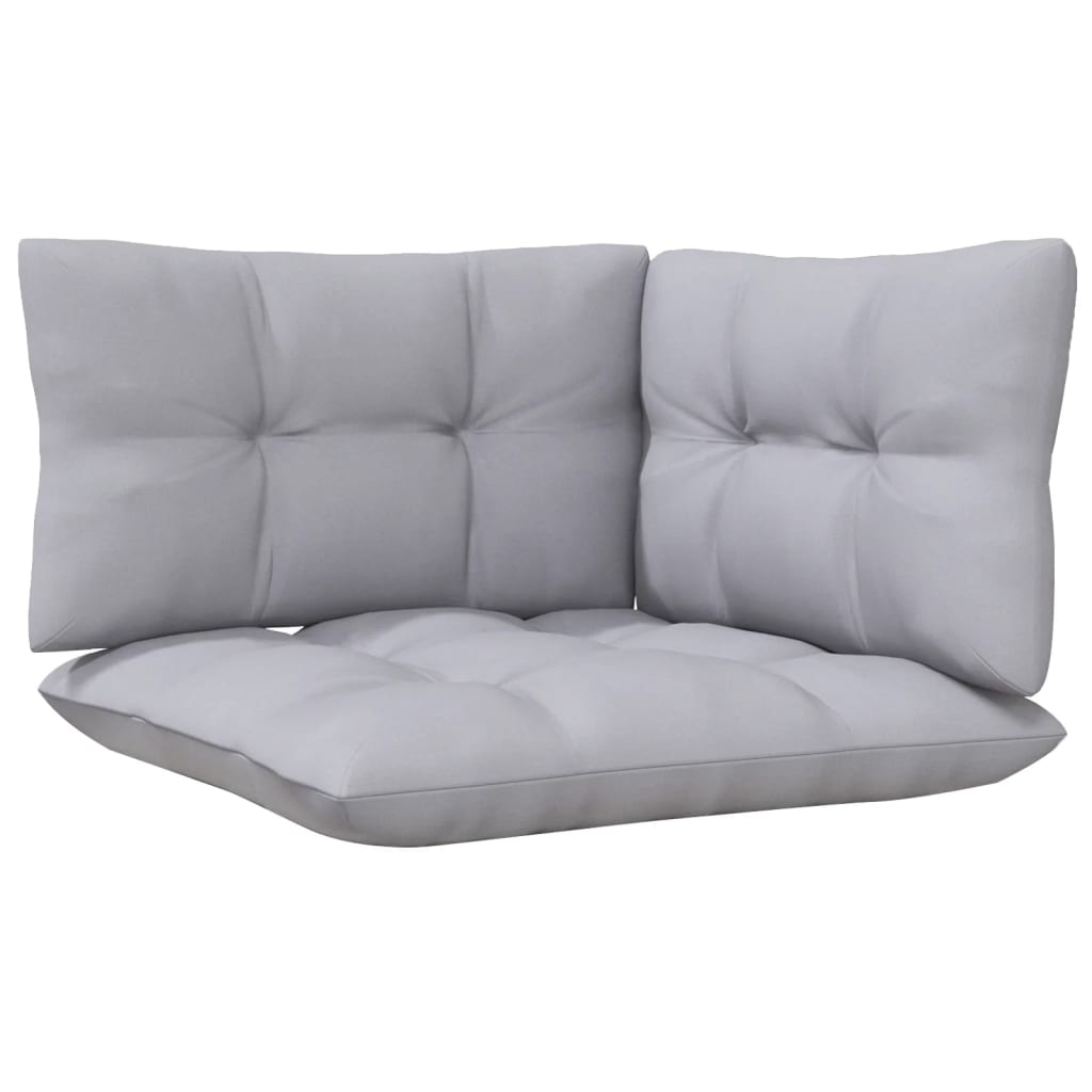 2-Seater Garden Sofa with Grey Cushions Solid Pinewood