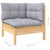 2-Seater Garden Sofa with Grey Cushions Solid Pinewood