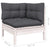 2-Seater Garden Sofa with Cushions White Solid Pinewood