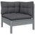 2-Seater Garden Sofa with Cushions Grey Solid Pinewood