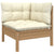 2-Seater Garden Sofa with Cream Cushions Solid Pinewood