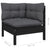 2-Seater Garden Sofa with Cushions Black Solid Pinewood