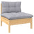 2-Seater Garden Sofa with Grey Cushions Solid Pinewood