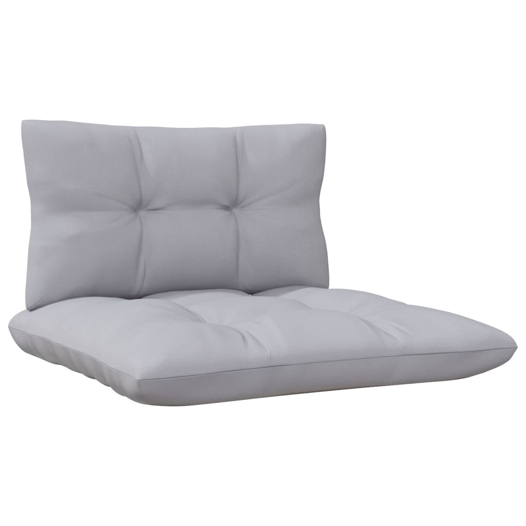 2-Seater Garden Sofa with Grey Cushions Solid Pinewood