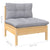 2-Seater Garden Sofa with Grey Cushions Solid Pinewood