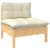 2-Seater Garden Sofa with Cream Cushions Solid Pinewood