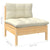 2-Seater Garden Sofa with Cream Cushions Solid Pinewood