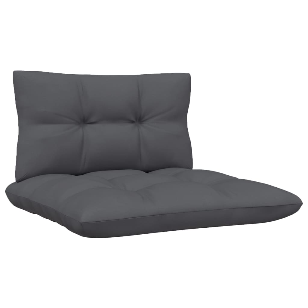 2-Seater Garden Sofa with Cushions Grey Solid Pinewood