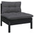 2-Seater Garden Sofa with Cushions Black Solid Pinewood