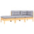 3 Piece Garden Lounge Set with Grey Cushions Solid Pinewood