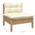3 Piece Garden Lounge Set with Cream Cushions Solid Pinewood