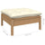 3 Piece Garden Lounge Set with Cream Cushions Solid Pinewood