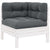 3 Piece Garden Lounge Set with Cushions White Solid Pinewood