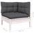 3 Piece Garden Lounge Set with Cushions White Solid Pinewood