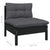 3 Piece Garden Lounge Set with Cushions Black Solid Pinewood