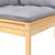 3 Piece Garden Lounge Set with Grey Cushions Solid Pinewood
