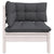 3 Piece Garden Lounge Set with Cushions White Solid Pinewood