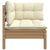 3 Piece Garden Lounge Set with Cream Cushions Solid Pinewood