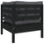 3 Piece Garden Lounge Set with Cushions Black Solid Pinewood