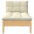 3 Piece Garden Lounge Set with Cream Cushions Solid Pinewood