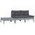 3 Piece Garden Lounge Set with Cushions Grey Solid Pinewood