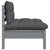 3 Piece Garden Lounge Set with Cushions Grey Solid Pinewood