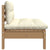 3 Piece Garden Lounge Set with Cream Cushions Solid Pinewood