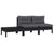 3 Piece Garden Lounge Set with Cushions Black Solid Pinewood