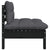 3 Piece Garden Lounge Set with Cushions Black Solid Pinewood