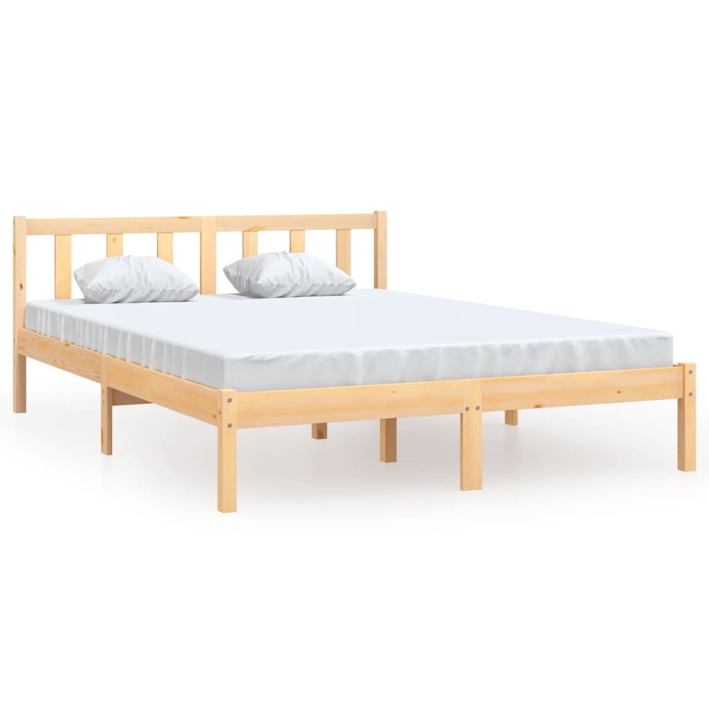 Bed Frame without Mattress Solid Wood 135x190 cm