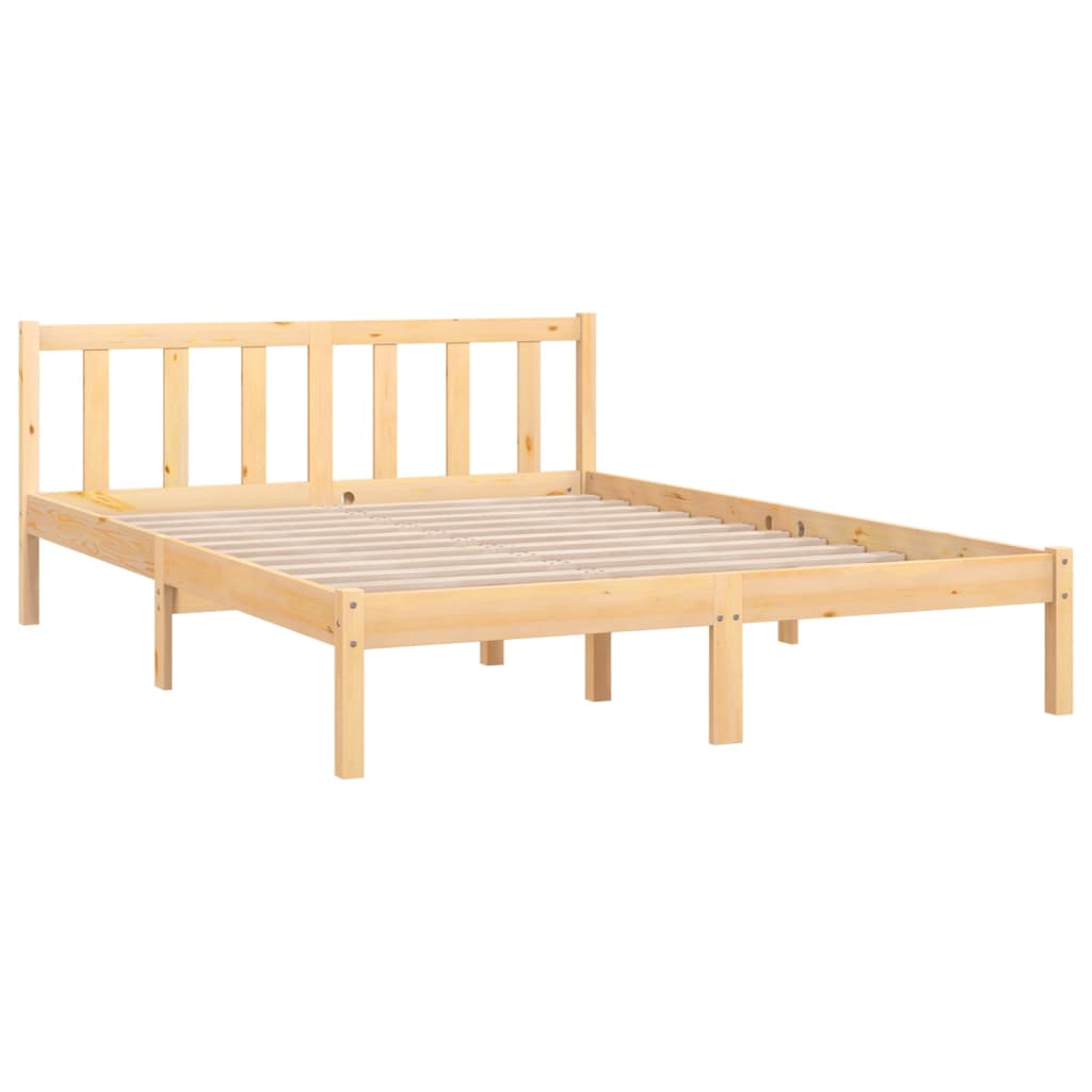 Bed Frame without Mattress Solid Wood 135x190 cm