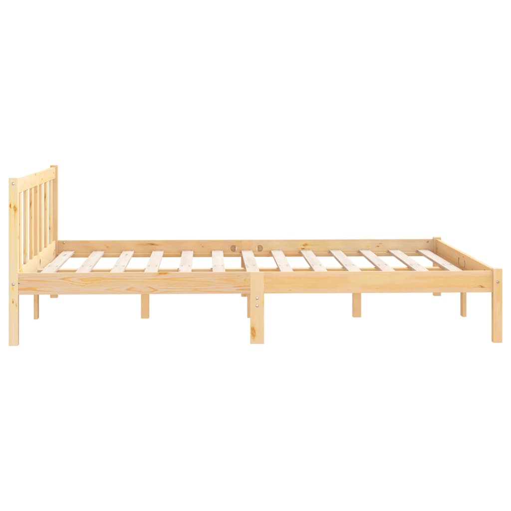 Bed Frame without Mattress Solid Wood 135x190 cm