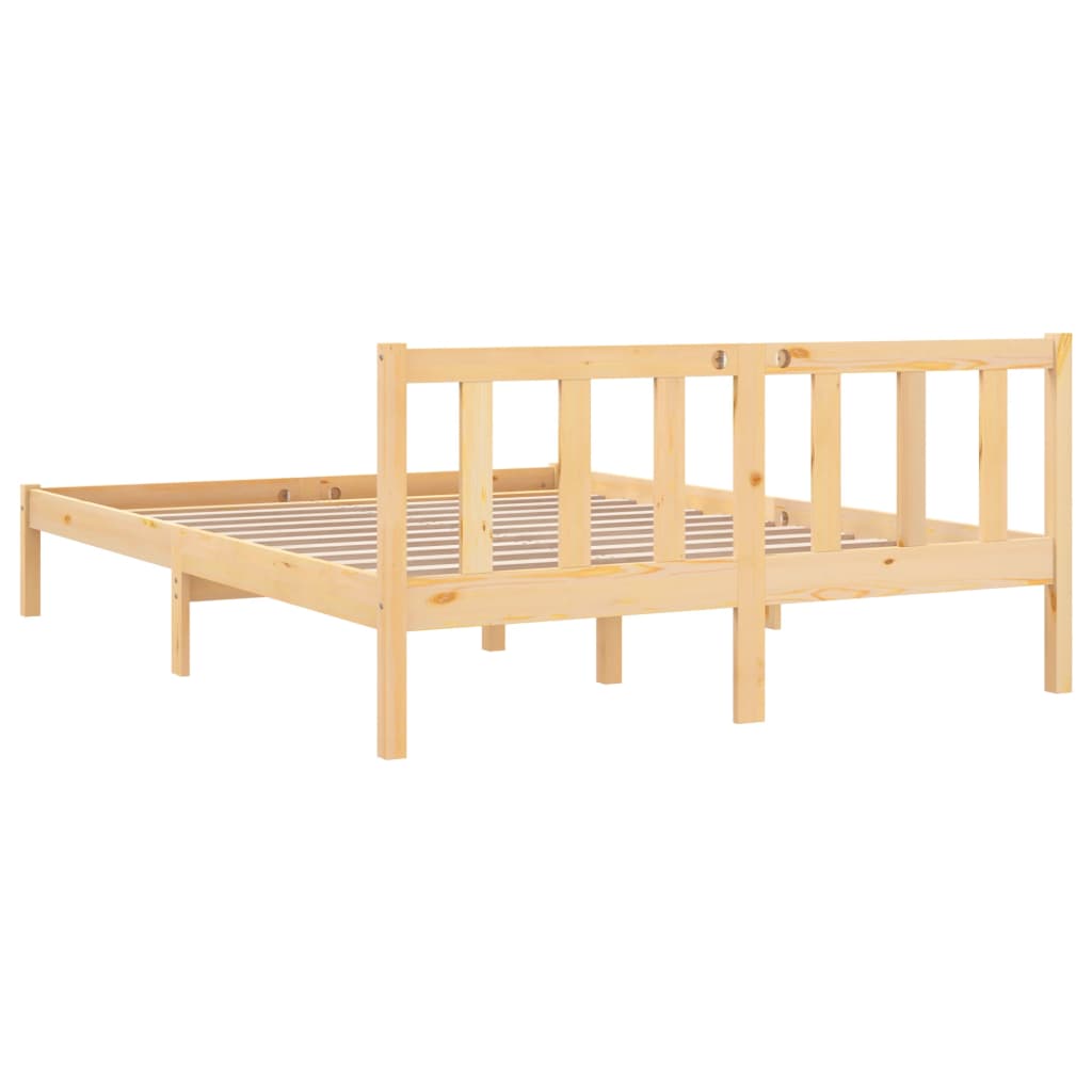 Bed Frame without Mattress Solid Wood 135x190 cm