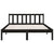 Bed Frame without Mattress Black Solid Wood Pine 150x200 cm