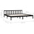 Bed Frame without Mattress Black Solid Wood 183x203 cm King