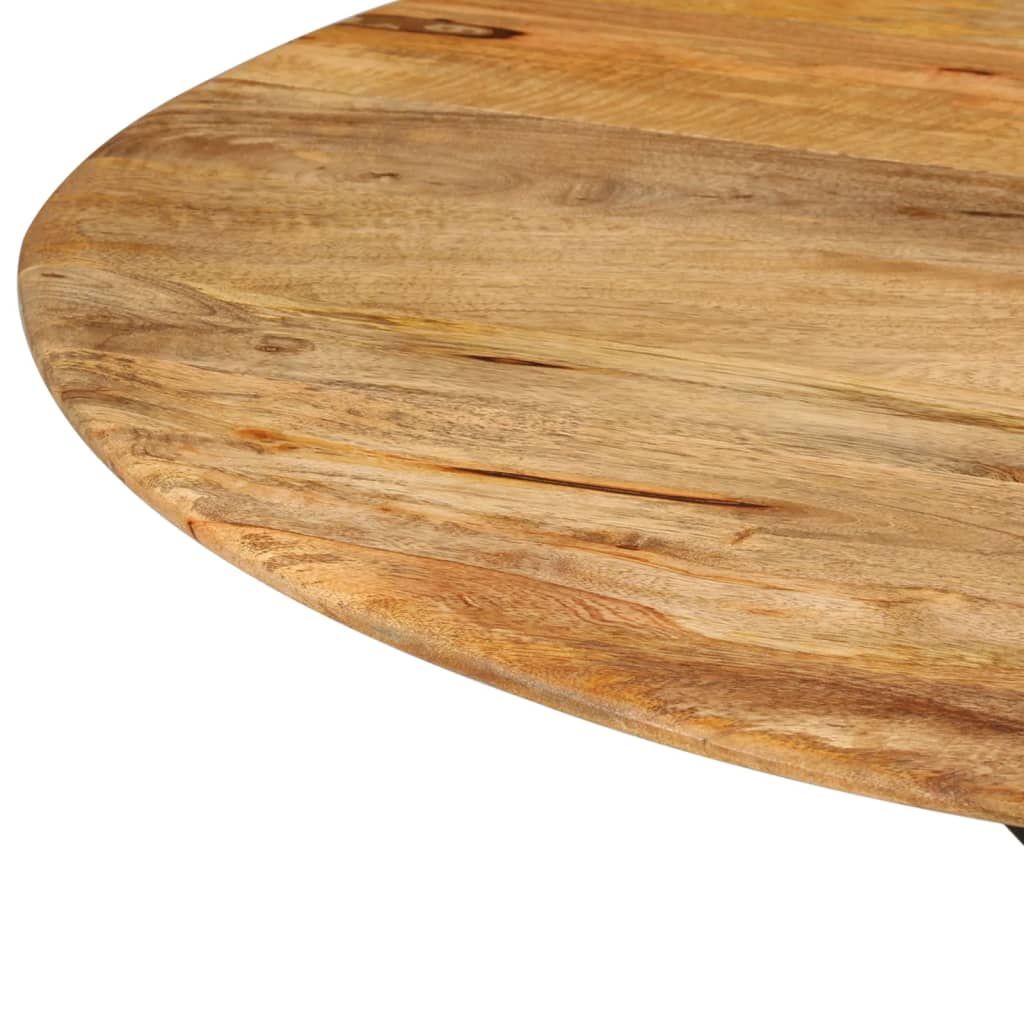Dining Table Ø110x78 cm Solid Wood Mango and Steel
