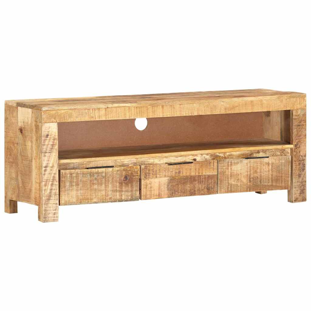 TV Cabinet 110x30x40 cm Solid Wood Rough Mango
