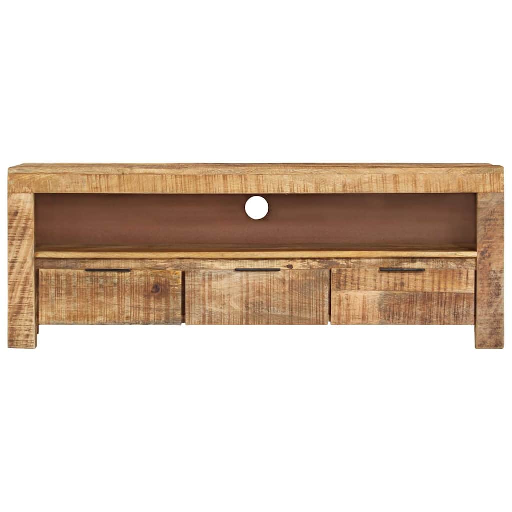 TV Cabinet 110x30x40 cm Solid Wood Rough Mango