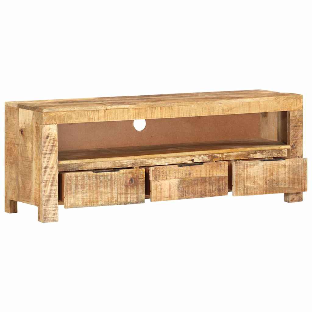 TV Cabinet 110x30x40 cm Solid Wood Rough Mango