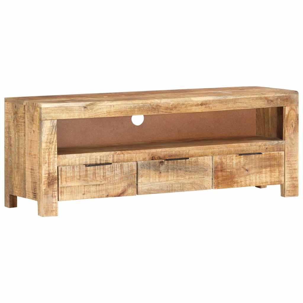 TV Cabinet 110x30x40 cm Solid Wood Rough Mango