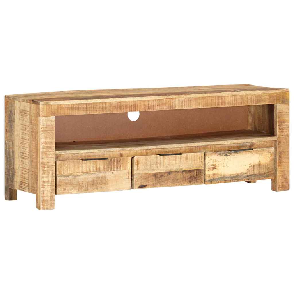 TV Cabinet 110x30x40 cm Solid Wood Rough Mango