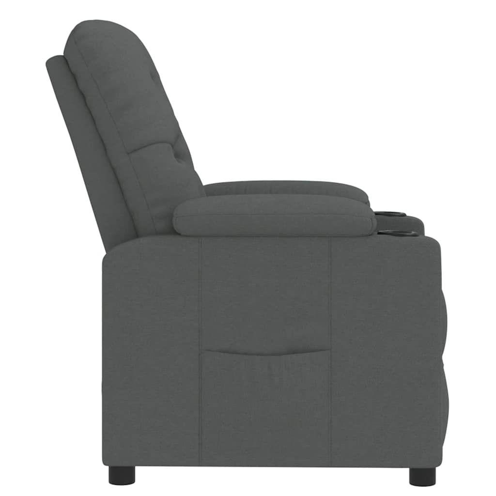 Recliner Chair Dark Grey Fabric