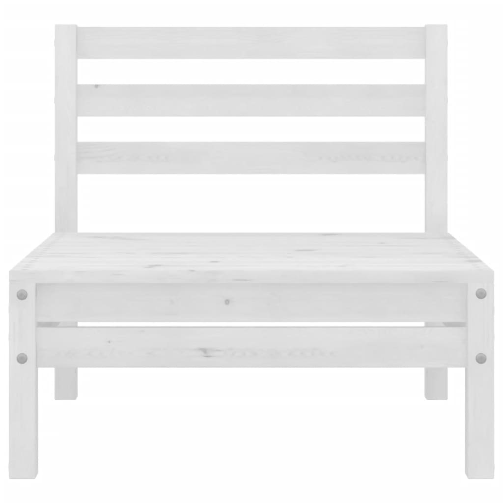 Garden 2-Seater Sofa White Solid Wood Pine