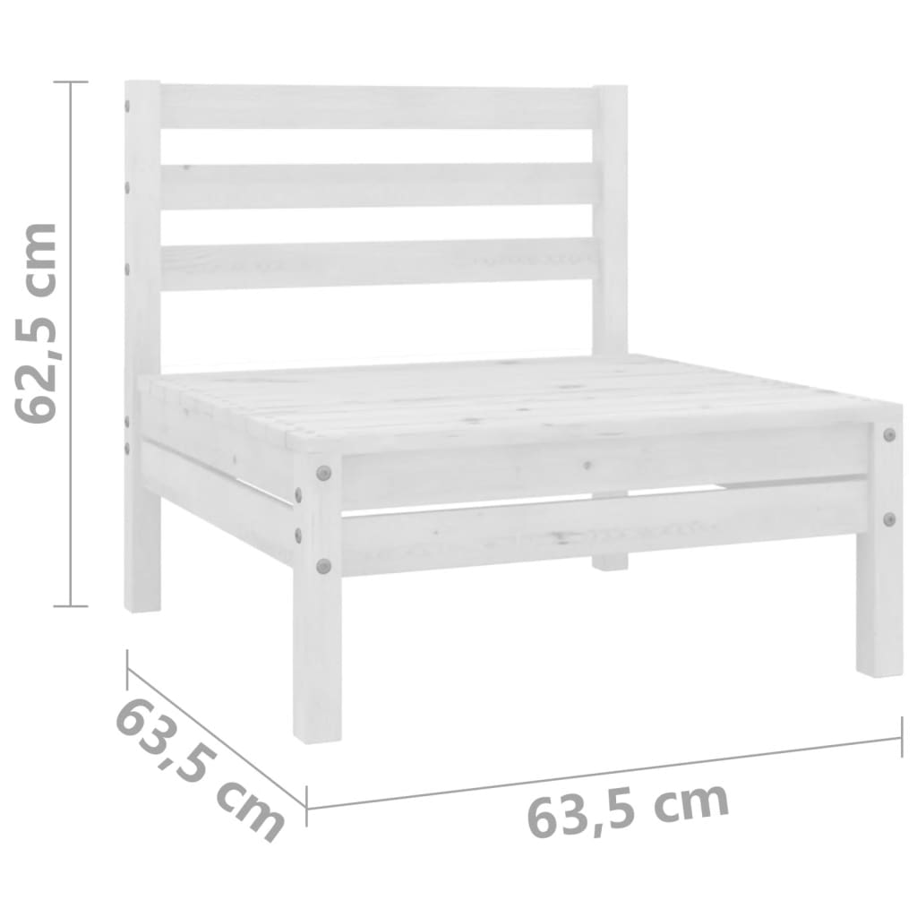 Garden 2-Seater Sofa White Solid Wood Pine