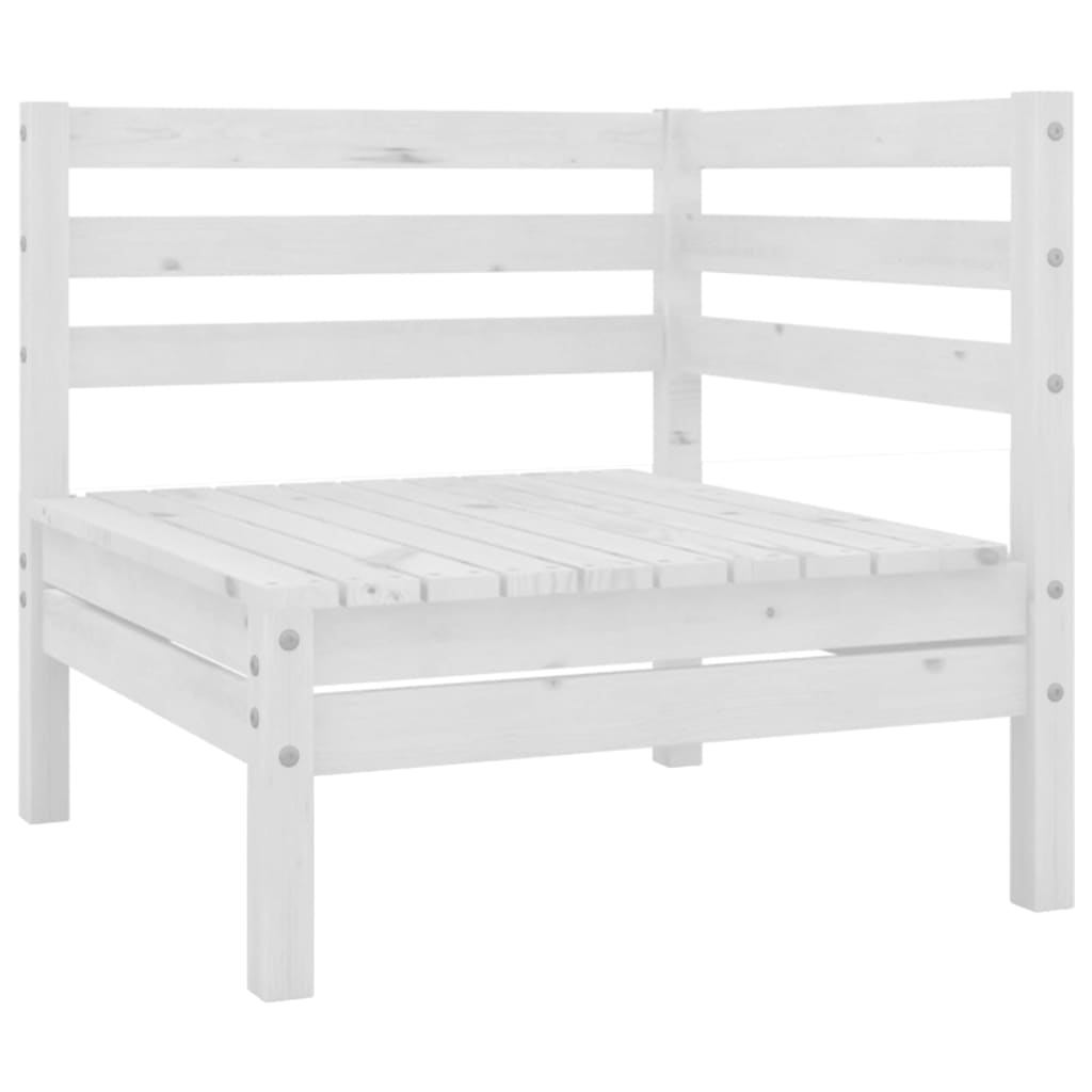 Garden 2-Seater Sofa White Solid Wood Pine