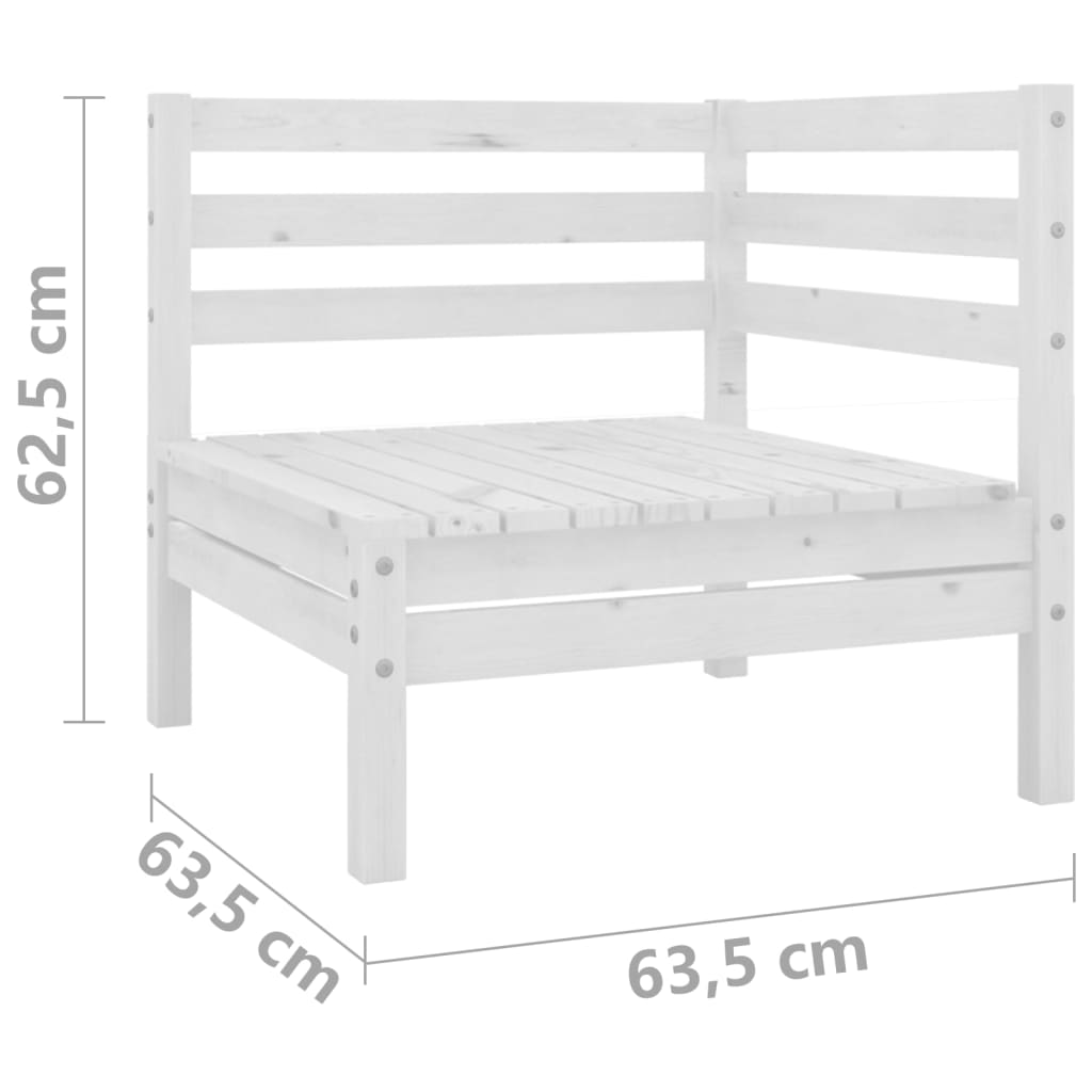 Garden 2-Seater Sofa White Solid Wood Pine